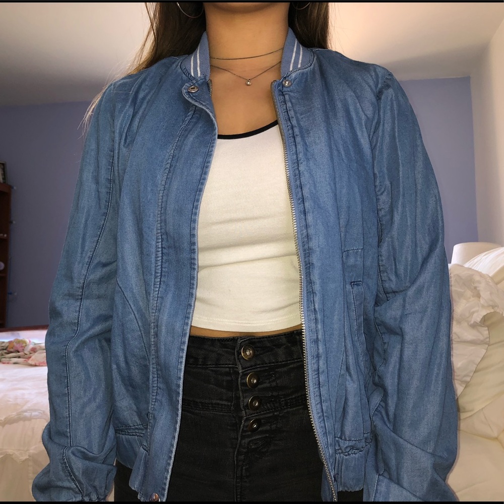 Denim bomber jacket